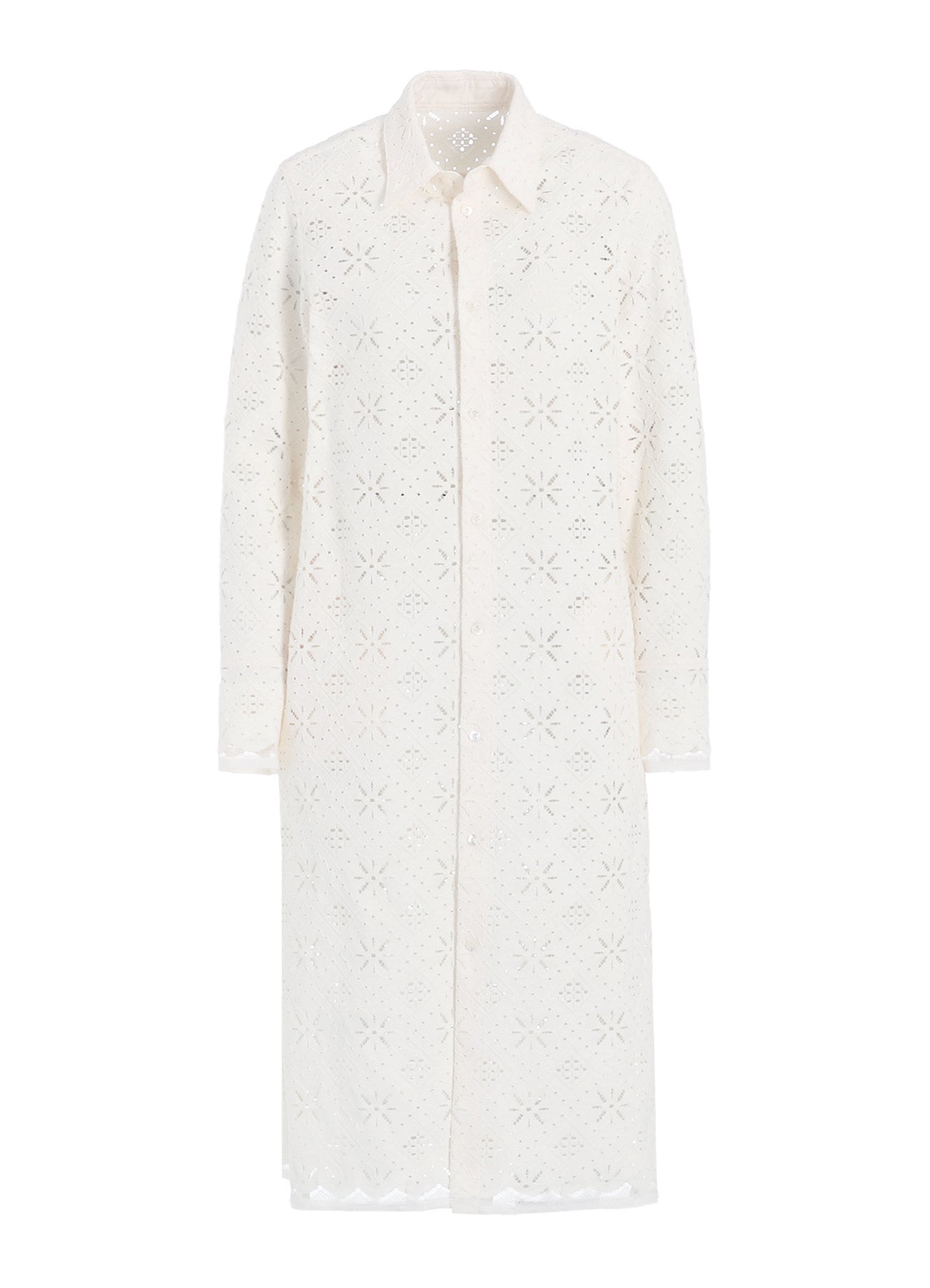 Stylish Cotton Lace Long Shirt for Women - Elegant Boho Blouse with Floral Embroidery - Perfect for Casual Outings, Date Nights & Summer Fashion