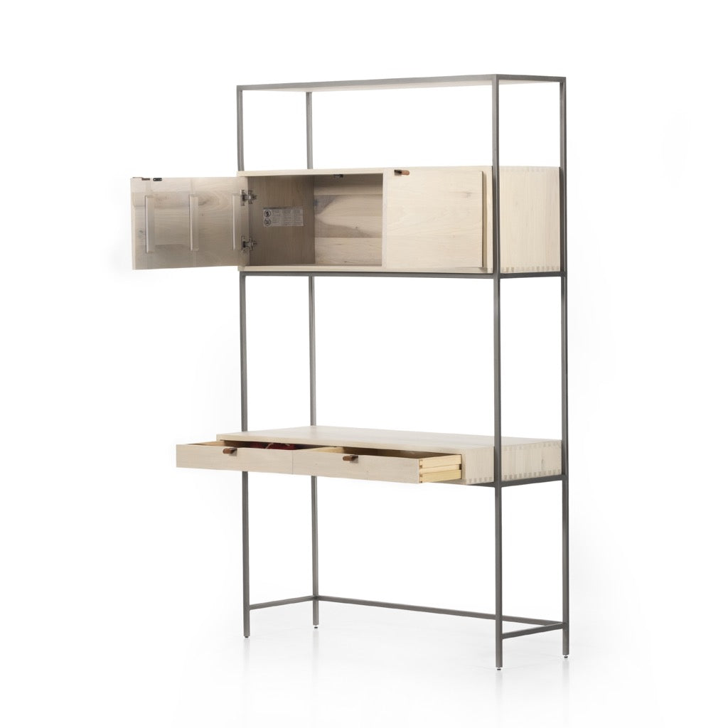 Trey Modular Wall Desk - Dove Poplar Wood Floating Desk for Home Office, Small Spaces & Modern Decor - Space-Saving Workstation for Remote Work & Study