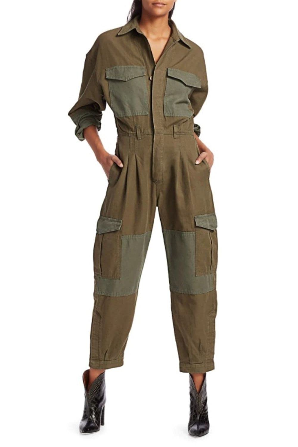 Citizens of Humanity Women's Camille Cuffed Leg Jumpsuit - Stylish One-Piece Outfit for Casual Wear, Office & Date Night | Premium Denim Romper with Adjustable Cuffs