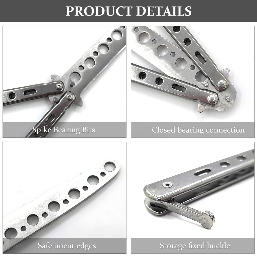 Optifit® Butterfly Knives Trainer - Safe Unsharpened Blade with O-Ring Latch for Beginners & Kids | Perfect for Practice, Skill Development & Butterfly Knife Enthusiasts | Great for Home Training, Outdoor Activities & Collection