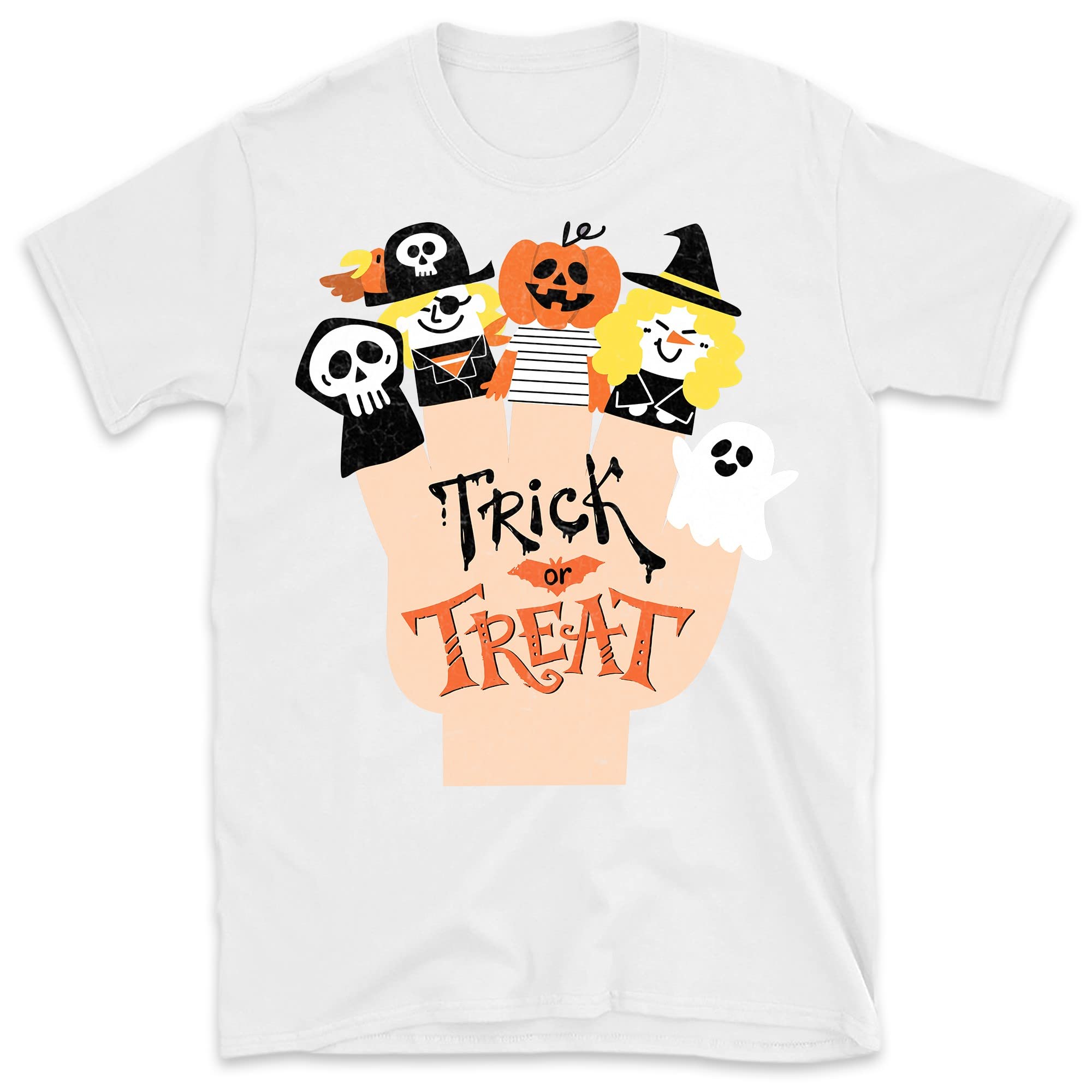 Funny Halloween T-Shirt for Men & Women - Cute Bat & Spider Trick or Treat Costume Shirt - Perfect for Halloween Parties & Costume Contests
