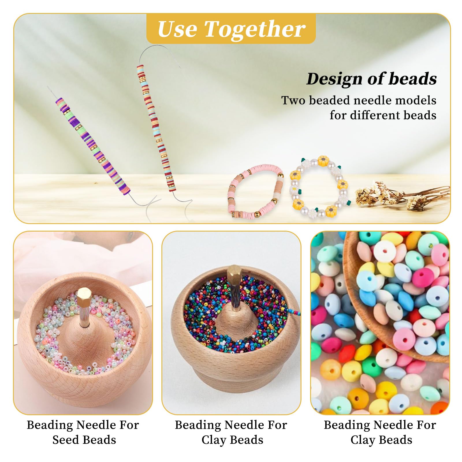 4Pcs Stainless Steel Big Eye Beading Needles for Jewelry Making - Bead Spinner Needles for Bracelets, Necklaces, DIY Craft Projects - Perfect for Beading, Sewing, and Jewelry Repair