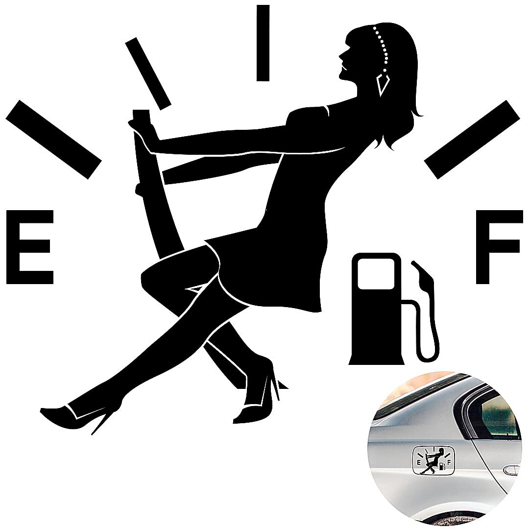 Funny Car Stickers - High Gas Consumption Reflective Waterproof Vinyl Decal for Cars, Trucks, Motorcycles, SUVs (Elegant Lady Black) - Perfect for Road Trips, Commuting, and Car Enthusiasts