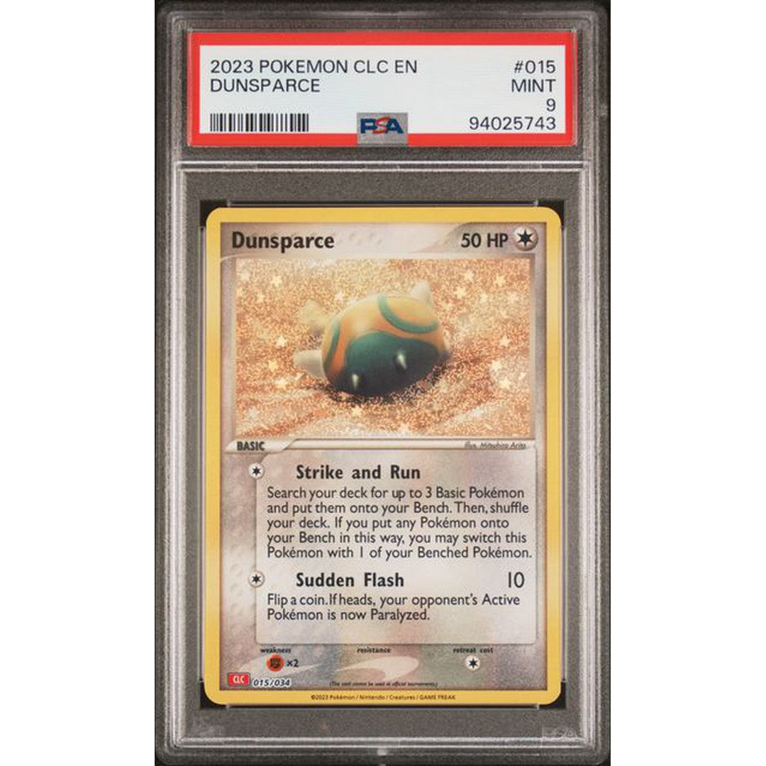 2023 Pokemon Classic Collection Dunsparce 015/034 PSA 9 Graded Card - Perfect for Collectors, Gaming & Investment | Rare Trading Card for Pokemon Fans, Tournaments & Display Cases