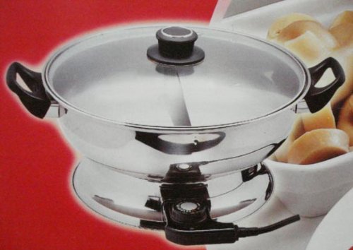 Electric Shabu Shabu Hot Pot with Divided Pot & Strainers - 1500W Fast Heating Asian Hot Pot Cooker for Home, Party & Restaurant Use