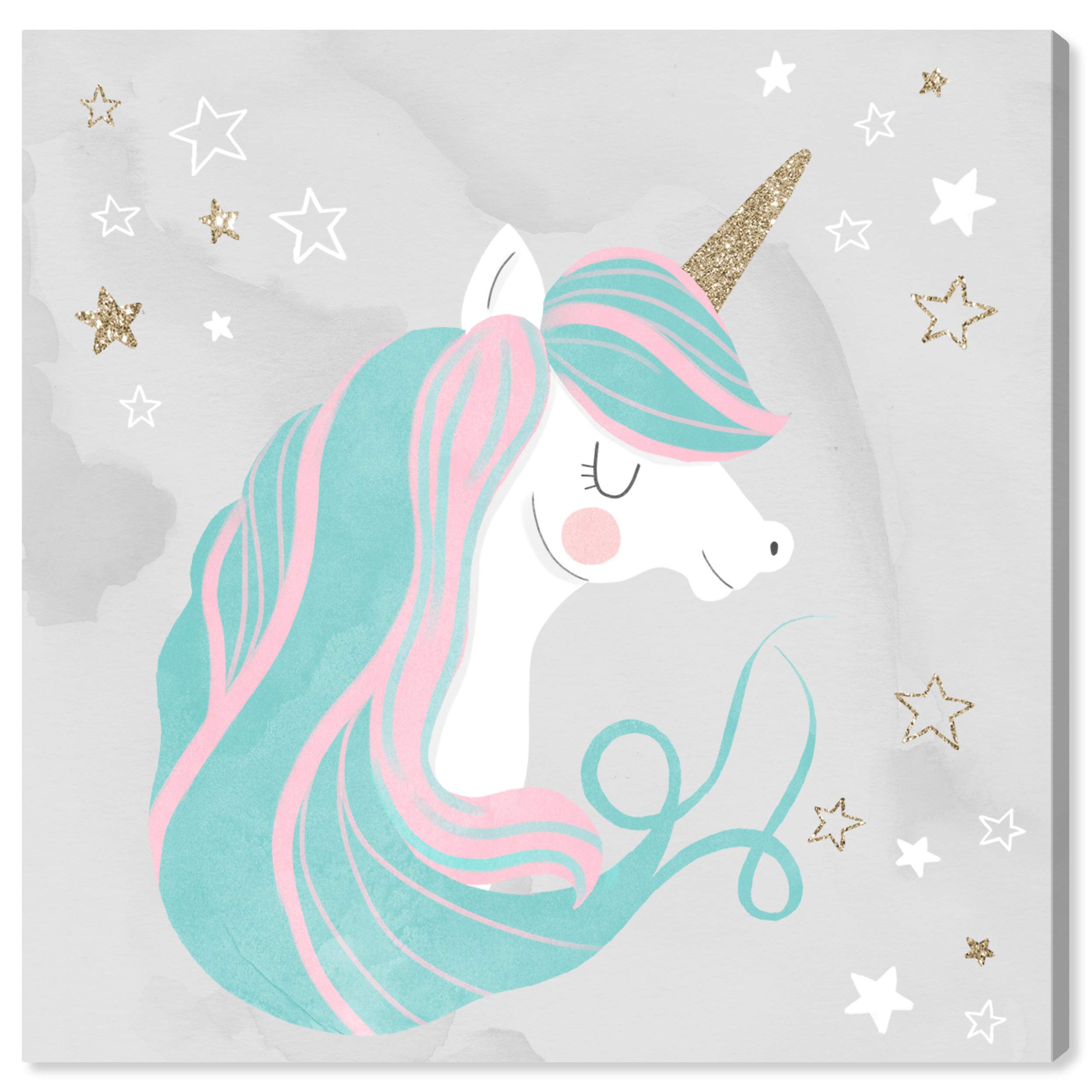 Unicorn Glitter Wall Art Canvas Print - 12
