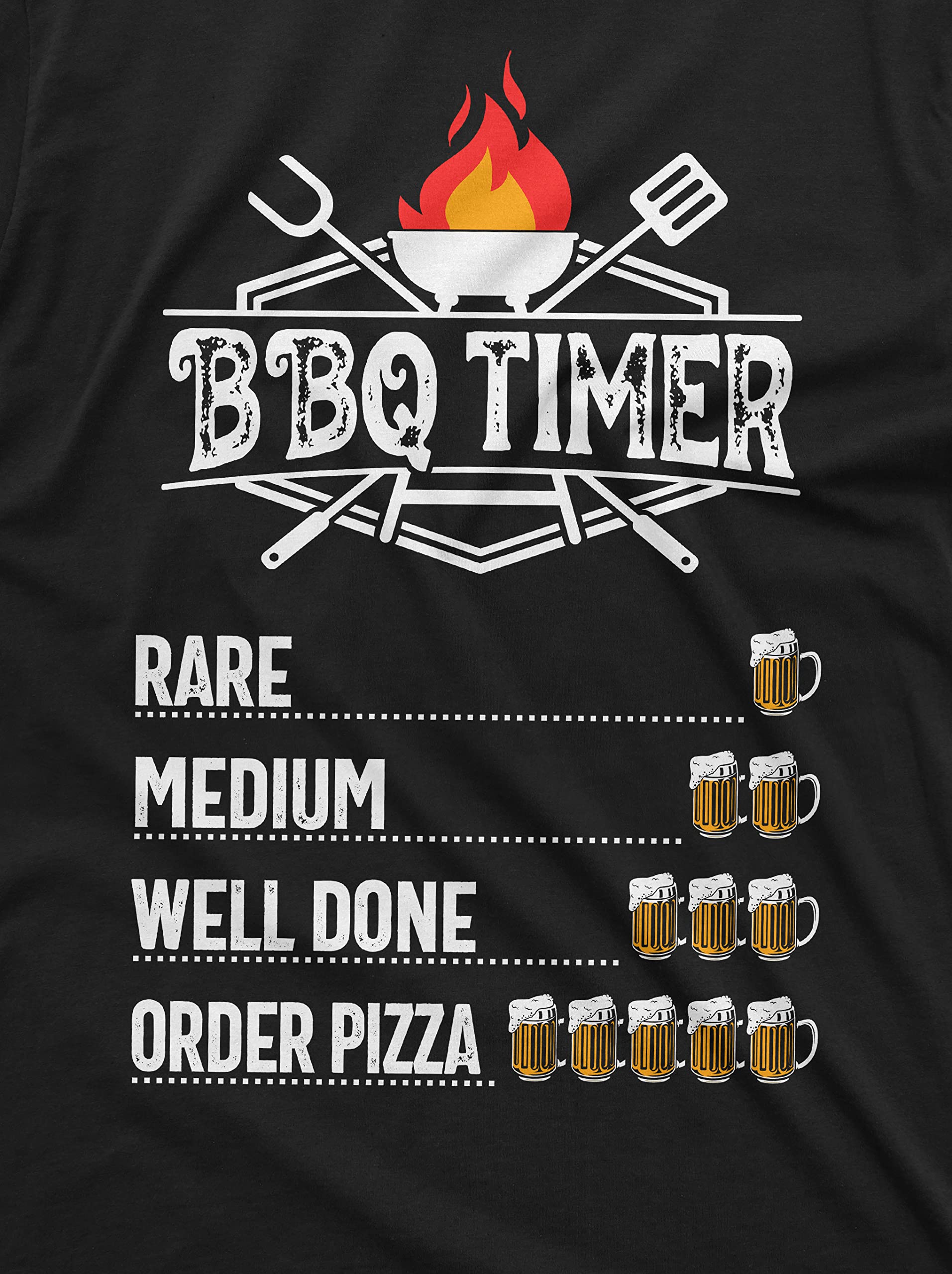 Funny BBQ Timer T-Shirt for Men - Silver Lake Graphic Humor Tee | Perfect for Outdoor Grilling, Beer Parties & Casual Wear