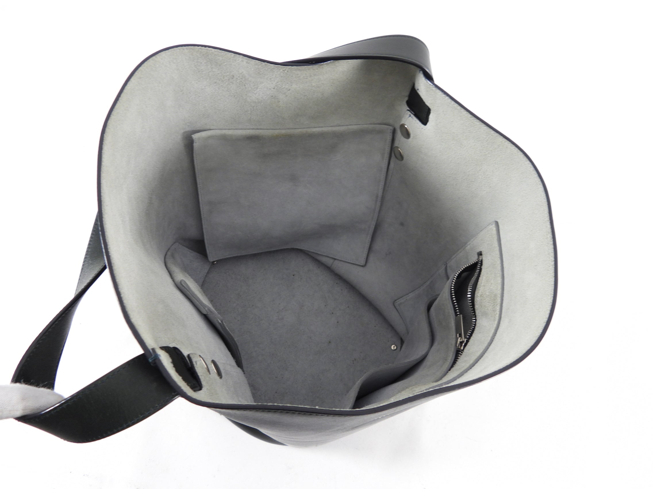 Celine Dark Forest Green Leather Biker Bucket Bag for Women - Stylish Crossbody Handbag for Travel, Work & Everyday Use