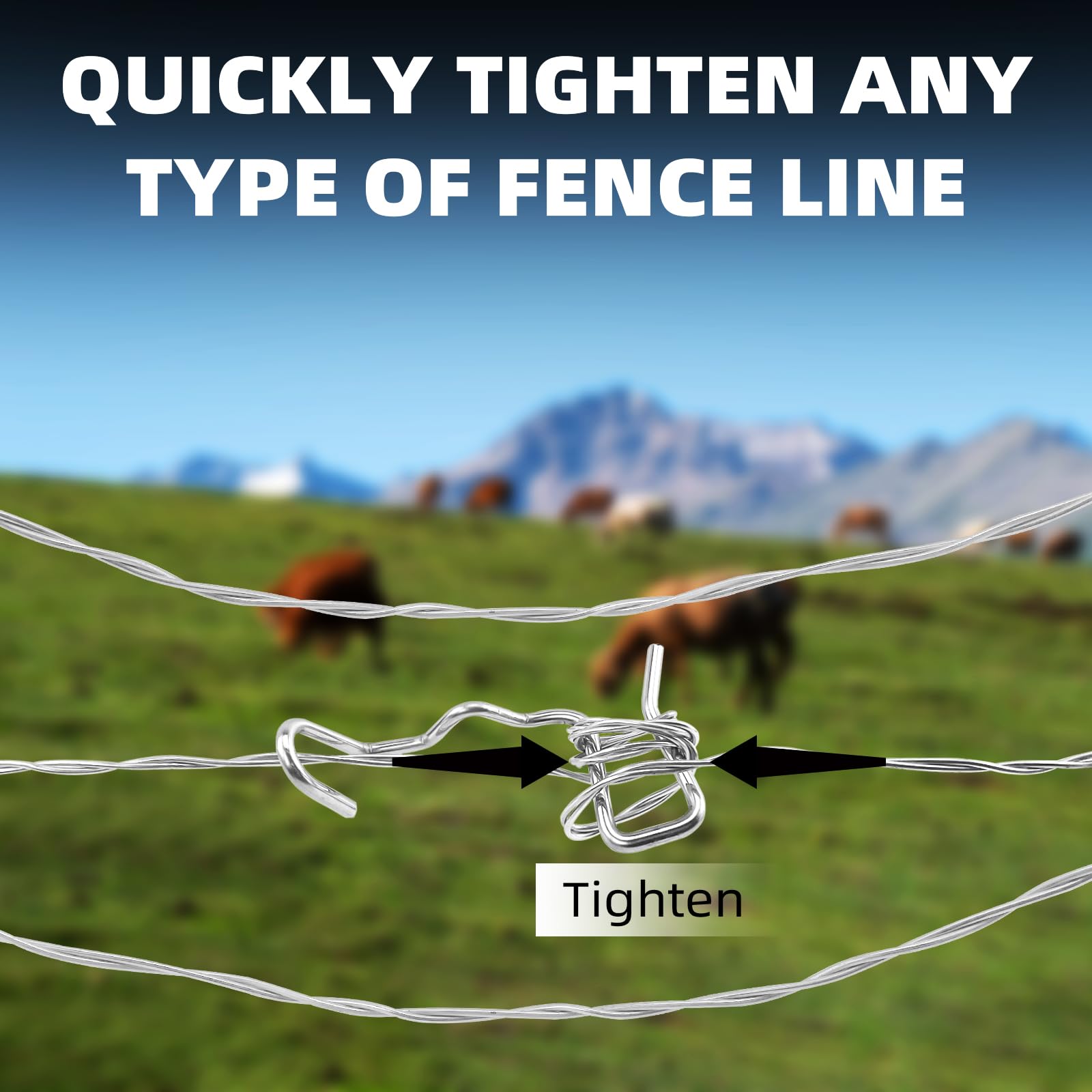 20PCS Fence Wire Tensioner Kit with Handle - Heavy Duty Barbed Wire Tightener Tool for Farm, Ranch & Garden Fencing - Perfect for DIY Fence Repair and Livestock Enclosure Installation
