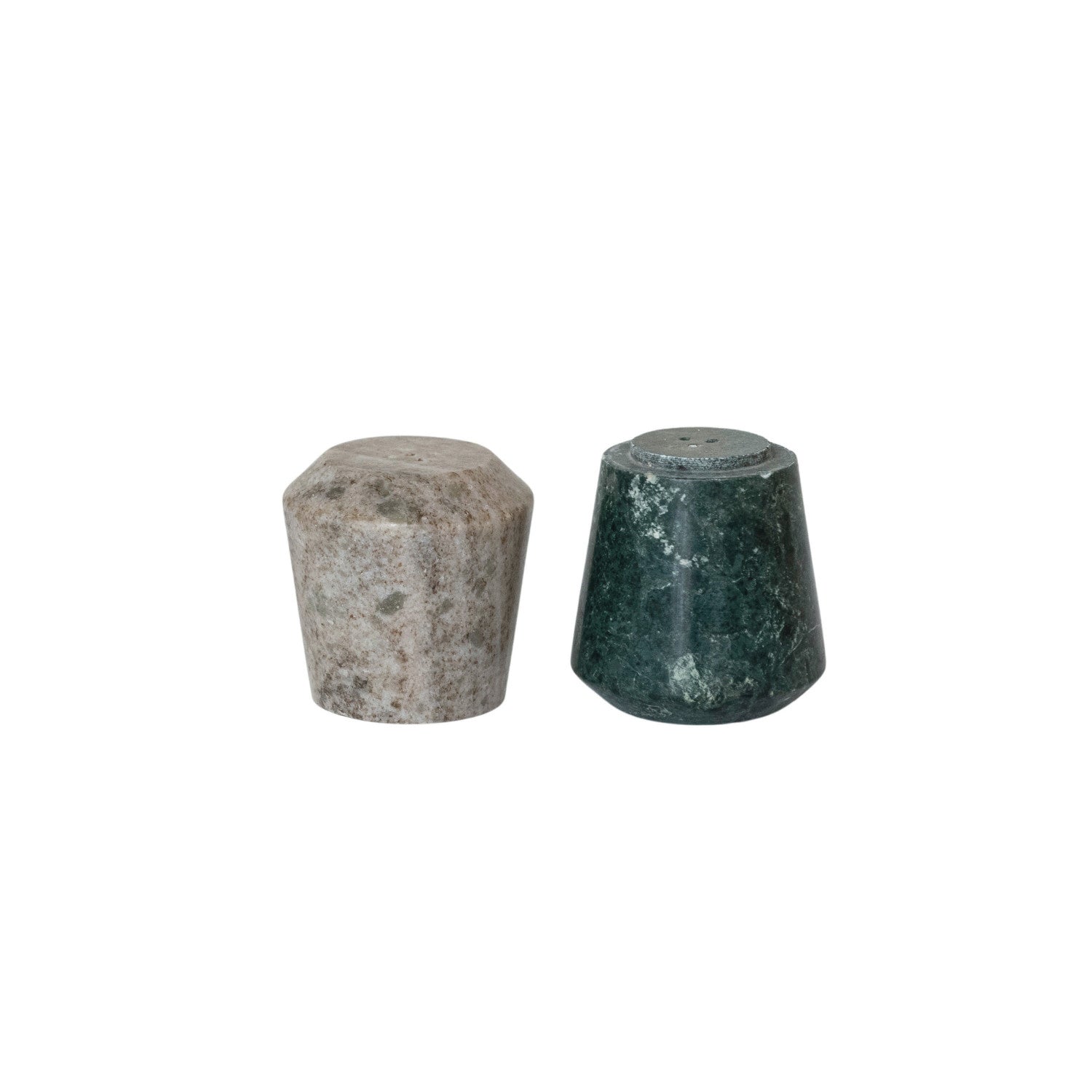 Premium Marble Stackable Salt and Pepper Shakers Set - Elegant Spice Dispenser for Kitchen, Dining Table & Restaurant Use - Durable & Stylish Condiment Containers for Home and Commercial Use