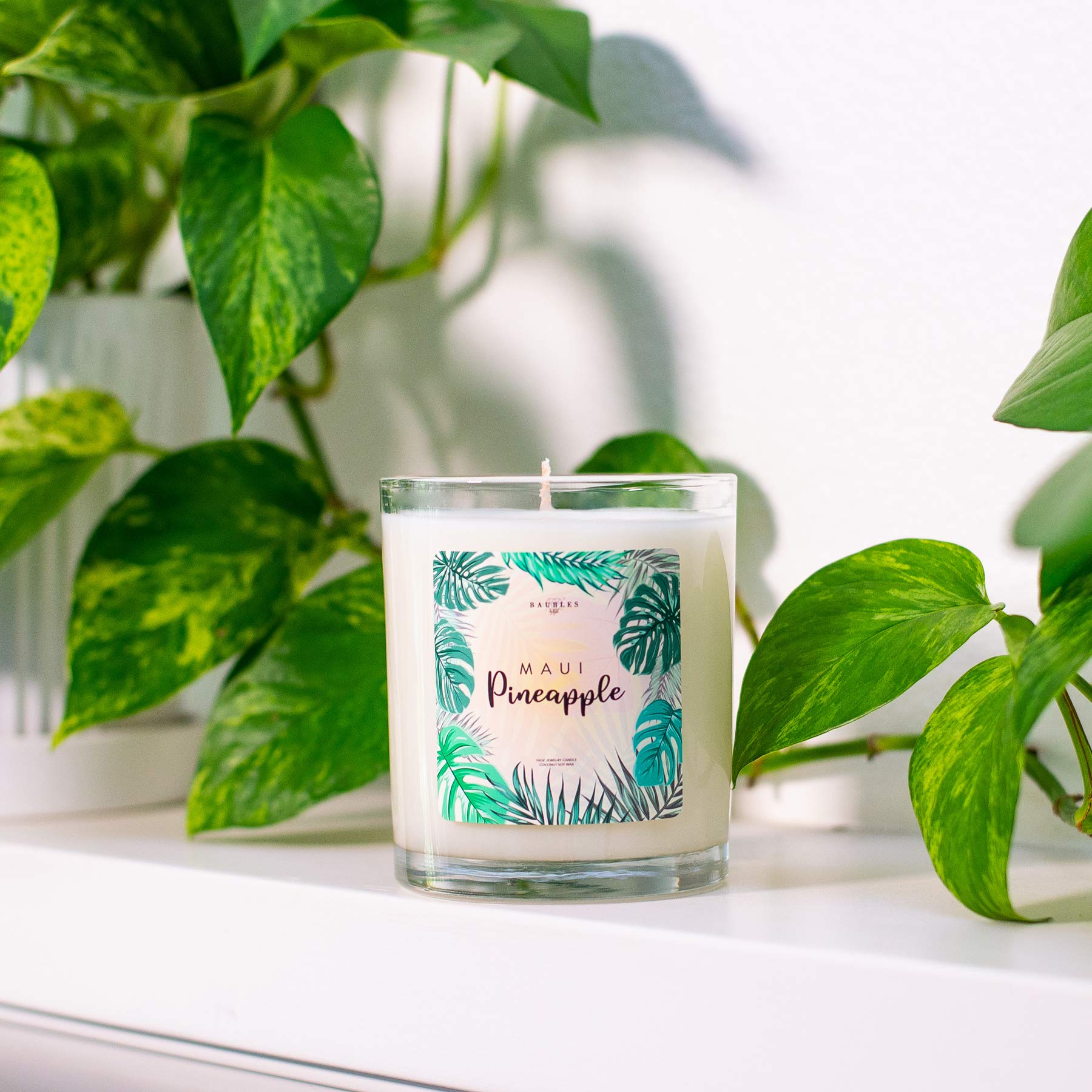 Baubles Maui Pineapple Scented Premium Candle with Hidden Jewelry Surprise - 10oz Large Soy Candle, Made in USA, Parrafin-Free | Perfect for Home Decor, Gifts & Relaxation