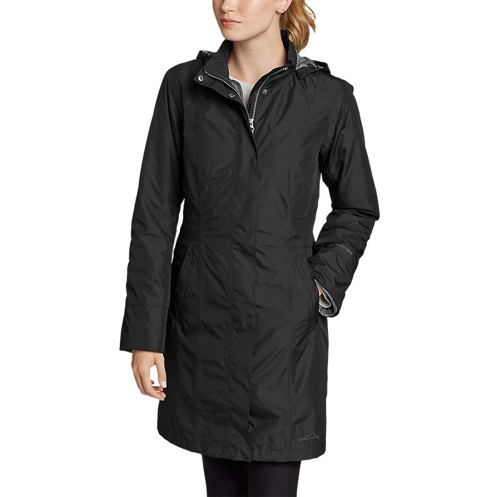 Eddie Bauer Women's Insulated Trench Coat - Waterproof Winter Jacket for Cold Weather, Windproof Long Coat with Hood for Outdoor Activities, Travel & Commuting