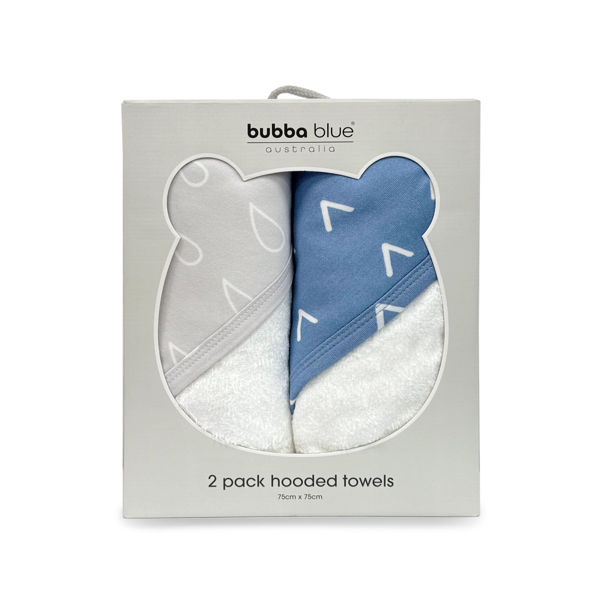 Nordic Style 2-Pack Hooded Towel Set - Soft & Absorbent for Adults & Kids, Grey & Denim - Perfect for Beach, Pool, Spa & Bath Time