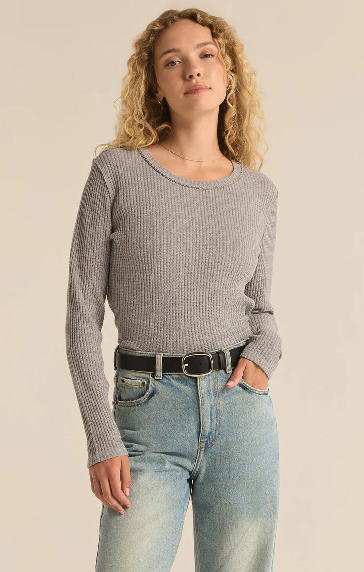 Z Supply Women's Arlet Thermal Long Sleeve Top - Soft & Warm Winter Layering Shirt for Casual Outfits & Outdoor Activities