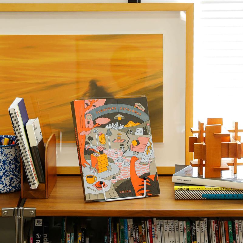 HIGHTIDE Metal Book Stand - Orange | Durable & Adjustable Book Holder for Reading, Studying & Office Use