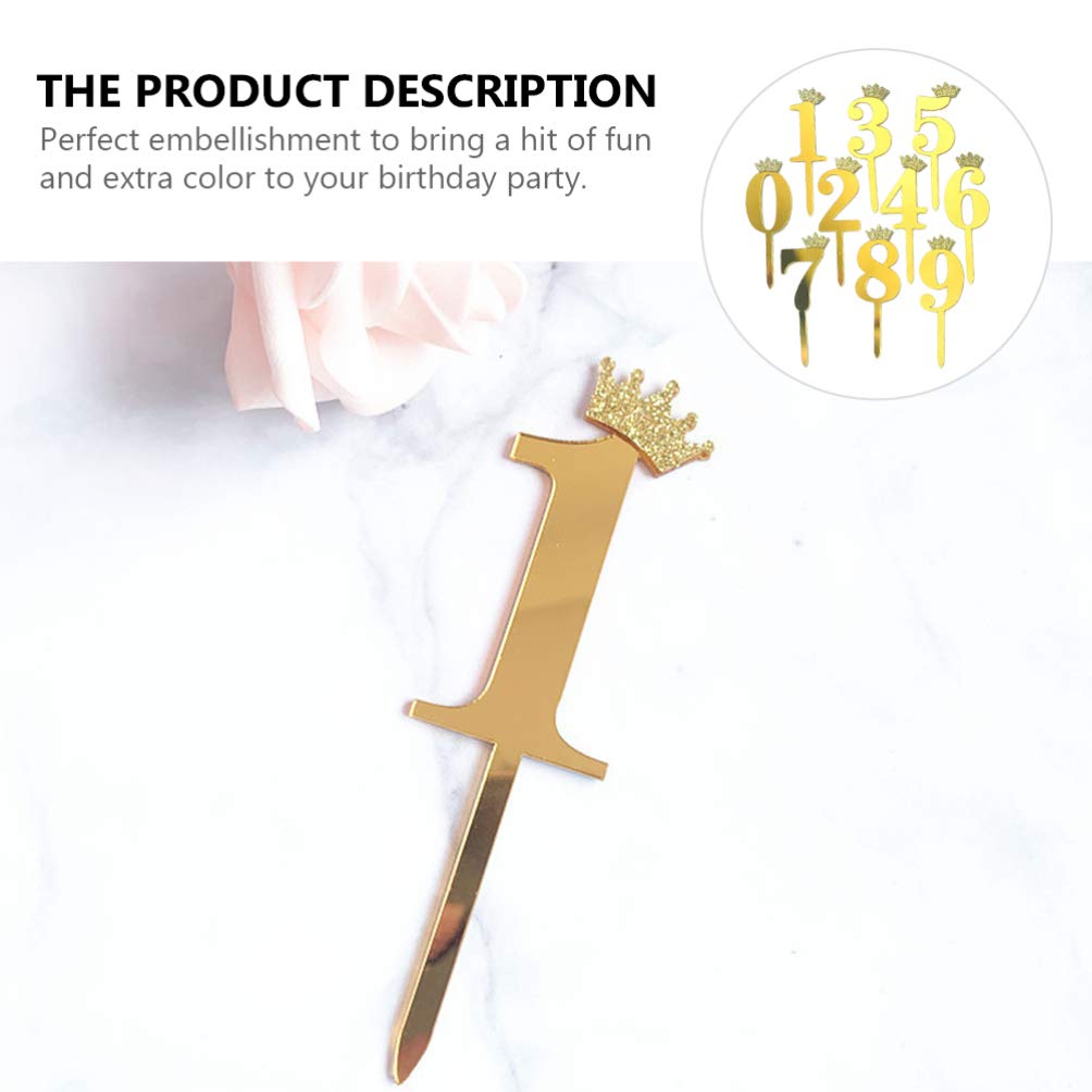10pcs Acrylic Number Cake Toppers - Reusable Digital Cake Inserts, Cupcake Toppers & Cake Decorations for Birthday, Wedding, Anniversary Parties (Perfect for DIY Cake Decorating)