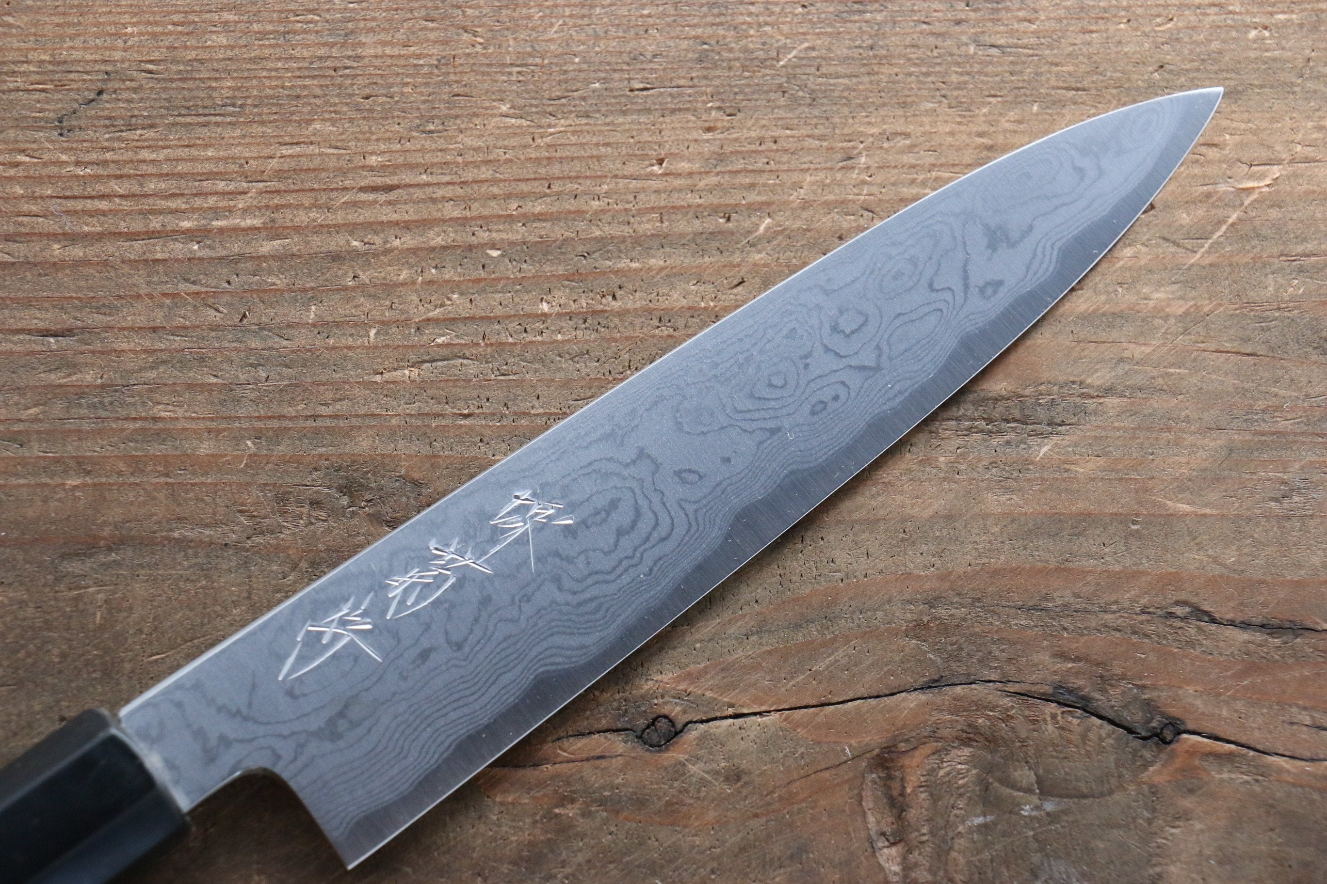 Premium Kikumori Blue Steel No.1 Damascus Petty Knife 150mm - Japanese Magnolia Wood Handle - Perfect for Slicing, Peeling & Precision Kitchen Tasks - Ideal for Chefs & Home Cooks