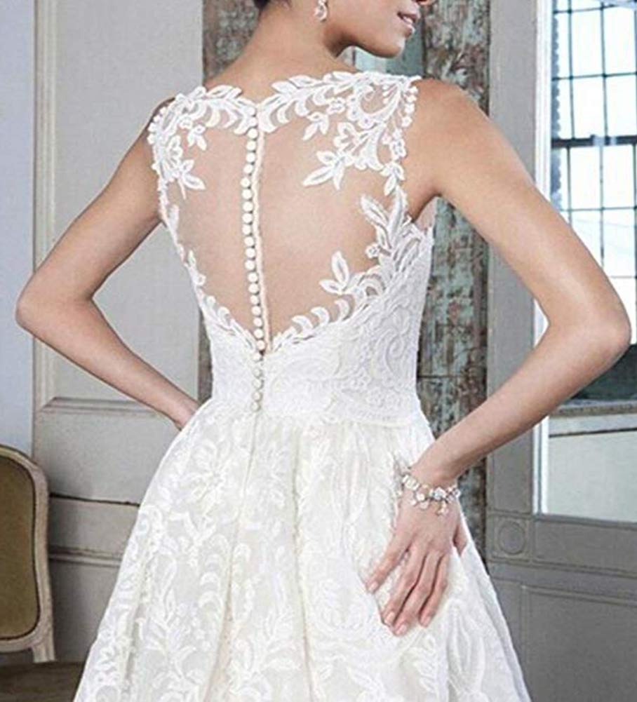 Elegant Lace High-Low Mermaid Wedding Dress for Brides – Perfect for Evening Ceremonies & Romantic Beach Weddings