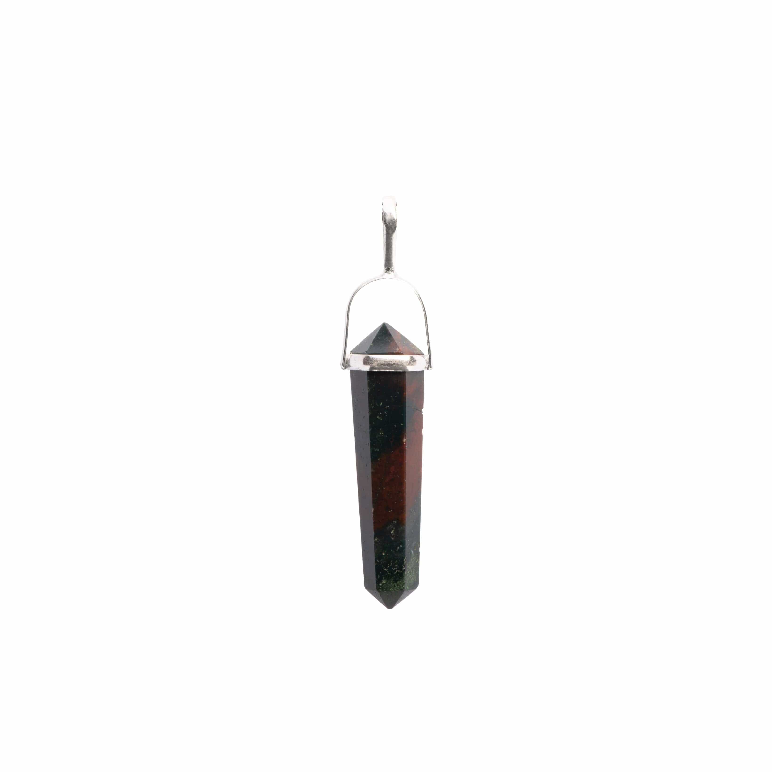 Bloodstone Point Sterling Silver Pendant Necklace for Women - Healing Crystal Jewelry for Protection & Energy Balance | Perfect for Meditation, Gifts & Everyday Wear
