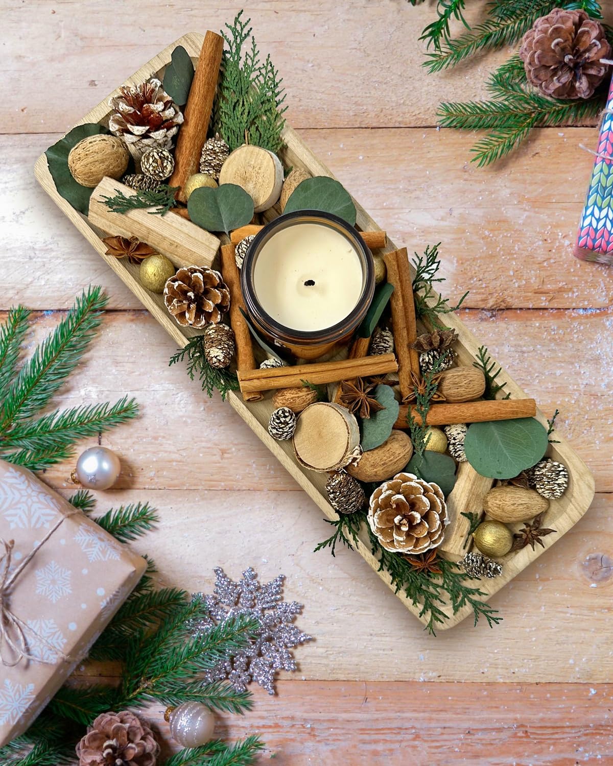 Apragaz Christmas Potpourri - Evergreen Holiday Vase Filler with Cinnamon Sticks, Anise, Cedar Branches & Pine Cones | Super Cedar Scented | Perfect for Christmas Decor, Table Centerpieces & Festive Home Fragrance