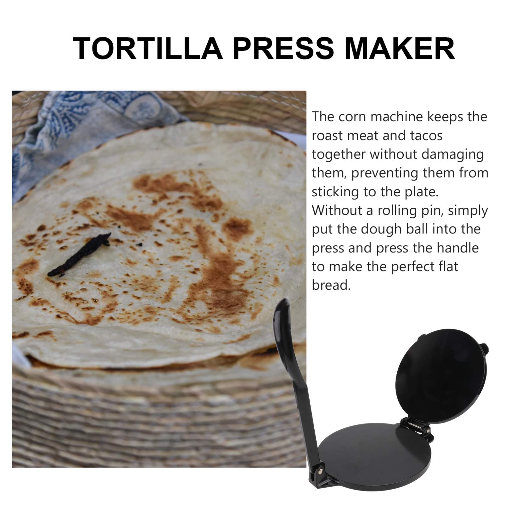 Premium Aluminum Alloy Tortilla Press - Heavy Duty Flour & Corn Tortilla Maker for Roti, Dosa, Tawa - Authentic Mexican Kitchen Tool for Homemade Flatbreads & Wraps | Perfect for Taco Night, Indian Cuisine & Latin Cooking