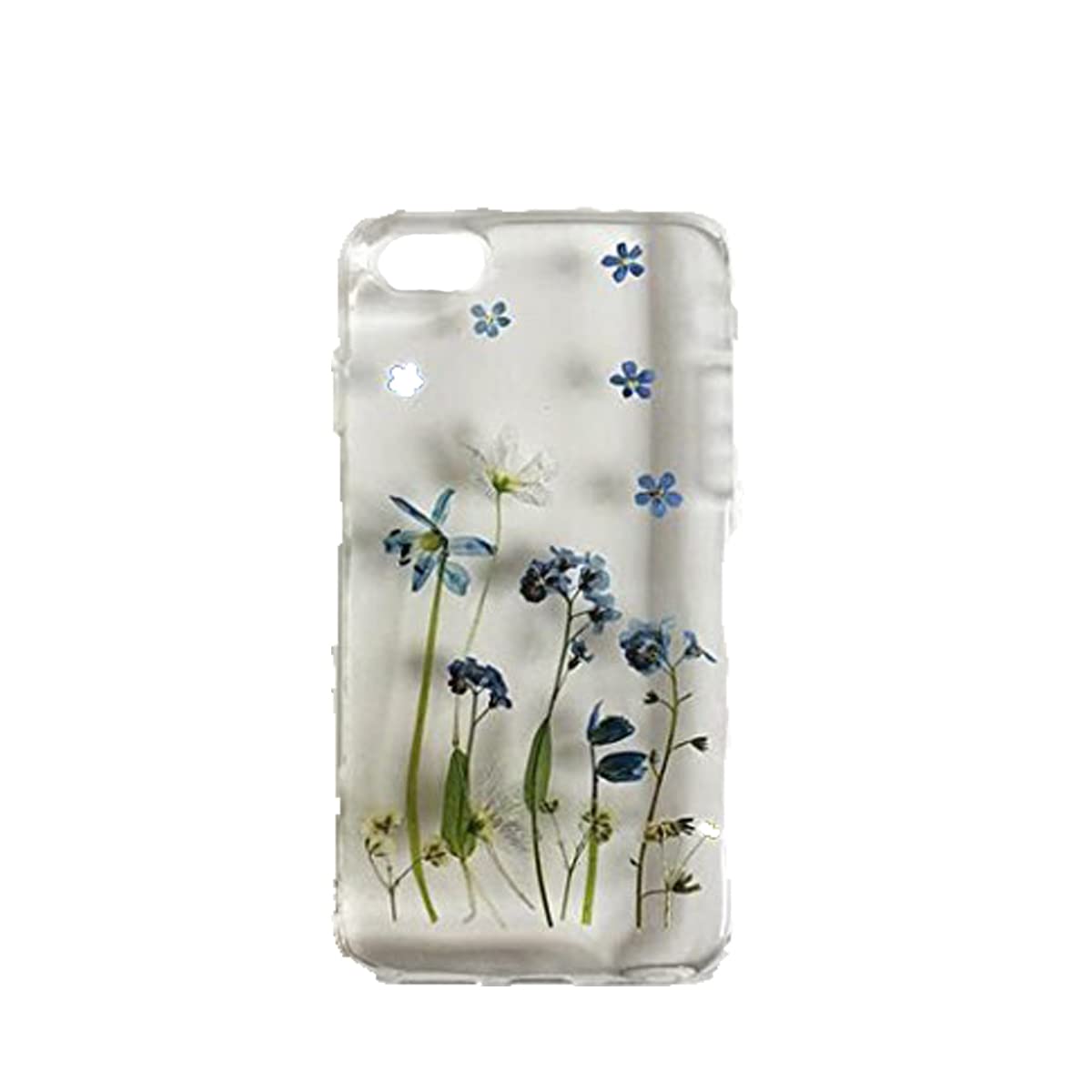 Handmade Pressed Forget-Me-Not Flower Phone Case for iPhone 5/5S/SE - Custom Floral Design Protective Cover - Perfect Gift for Nature Lovers & Spring Fashion Accessory