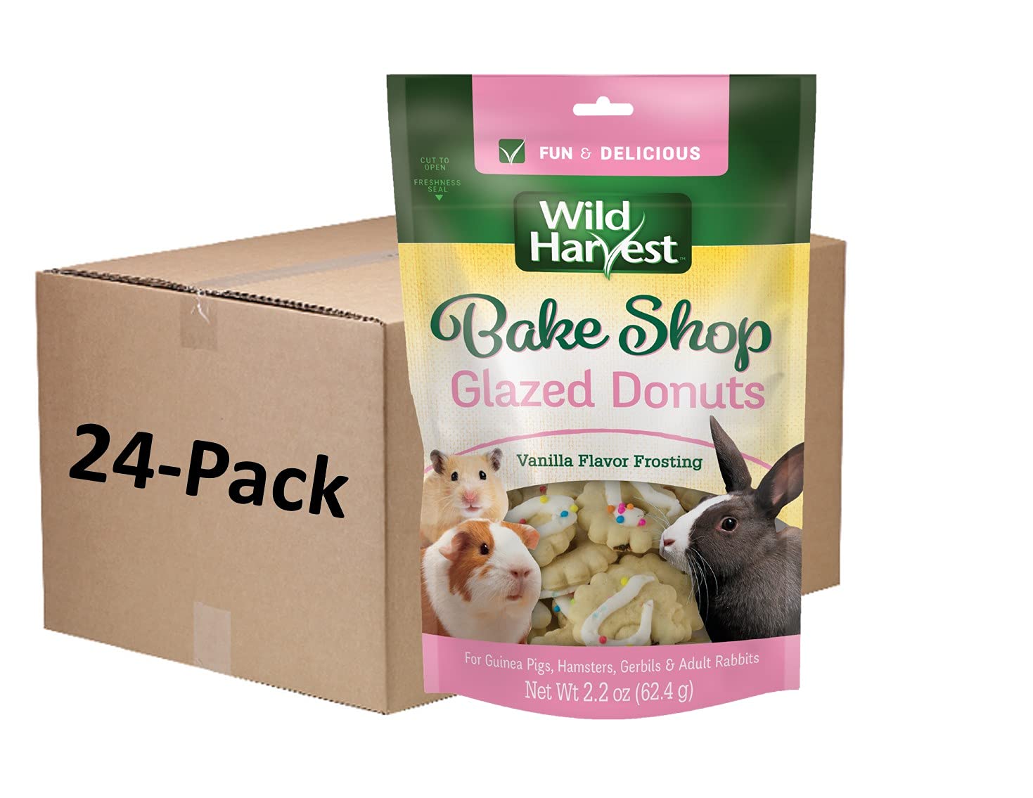 Premium Wild Harvest Food & Nutritious Treats for Guinea Pigs, Hamsters, Gerbils & Rabbits - 24 Count - Natural Small Pet Snacks for Daily Feeding & Enrichment Activities