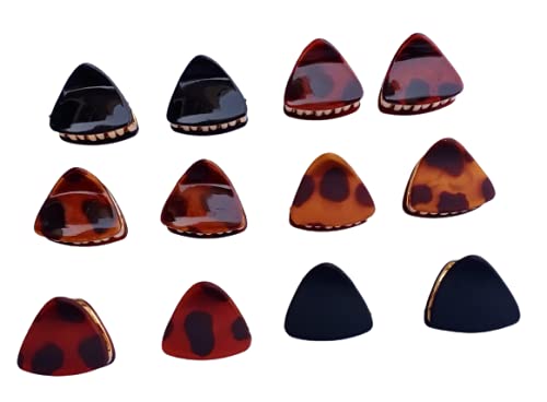 Korean Transparent Lightweight Hair Claw Clips for Women & Girls - 12 Pack (Black & Brown, Shine & Matte) | Perfect for School, Work, Gym & Everyday Hairstyles