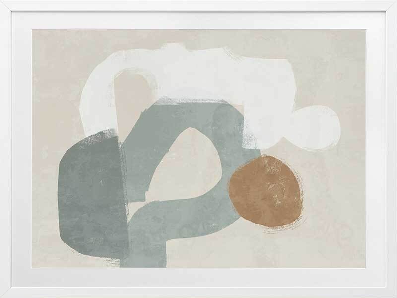 At Ease Light Teal Framed Art Print - Modern Wall Decor for Living Room, Bedroom & Office - Perfect Home & Office Decoration