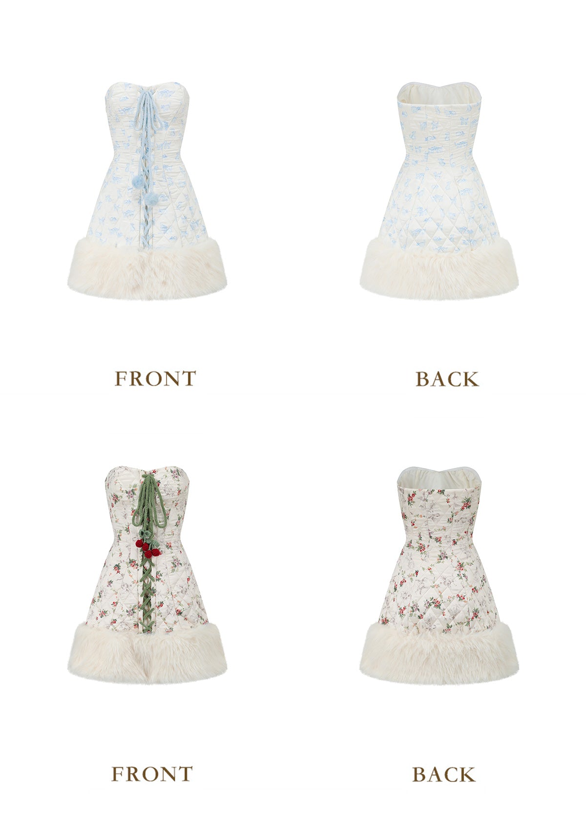 Berry Meow Meow Down Dress - Cute Floral Print Puffer Dress for Women | Winter Warm Fashion Outfit for Dating, Parties & Holiday Gatherings