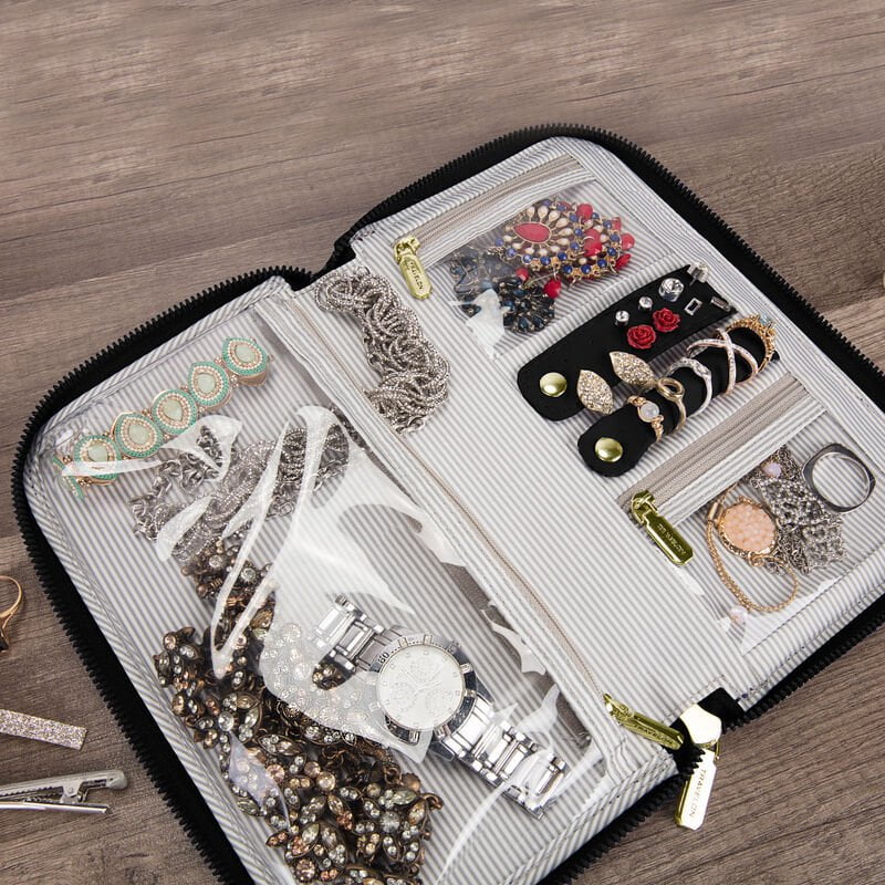 Travelon Jewelry Organizer Case - Portable Jewelry Box for Women with Compartments | Perfect for Travel, Home Storage & Gift Giving