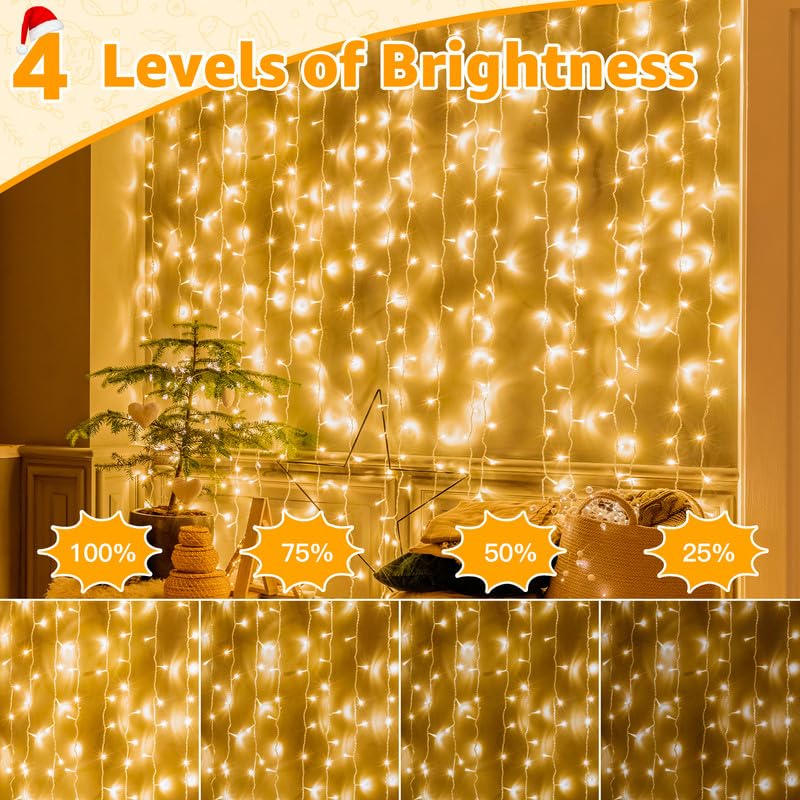 Ollny 800LED 262FT Outdoor String Lights - Waterproof Fairy Lights with Remote Control, 8 Modes Timer & Dimmable - Warm White Plug-in Christmas Lights for Patio, Garden, Bedroom, Camping & Indoor Decor | Perfect for Parties, Weddings & Holiday Decorations