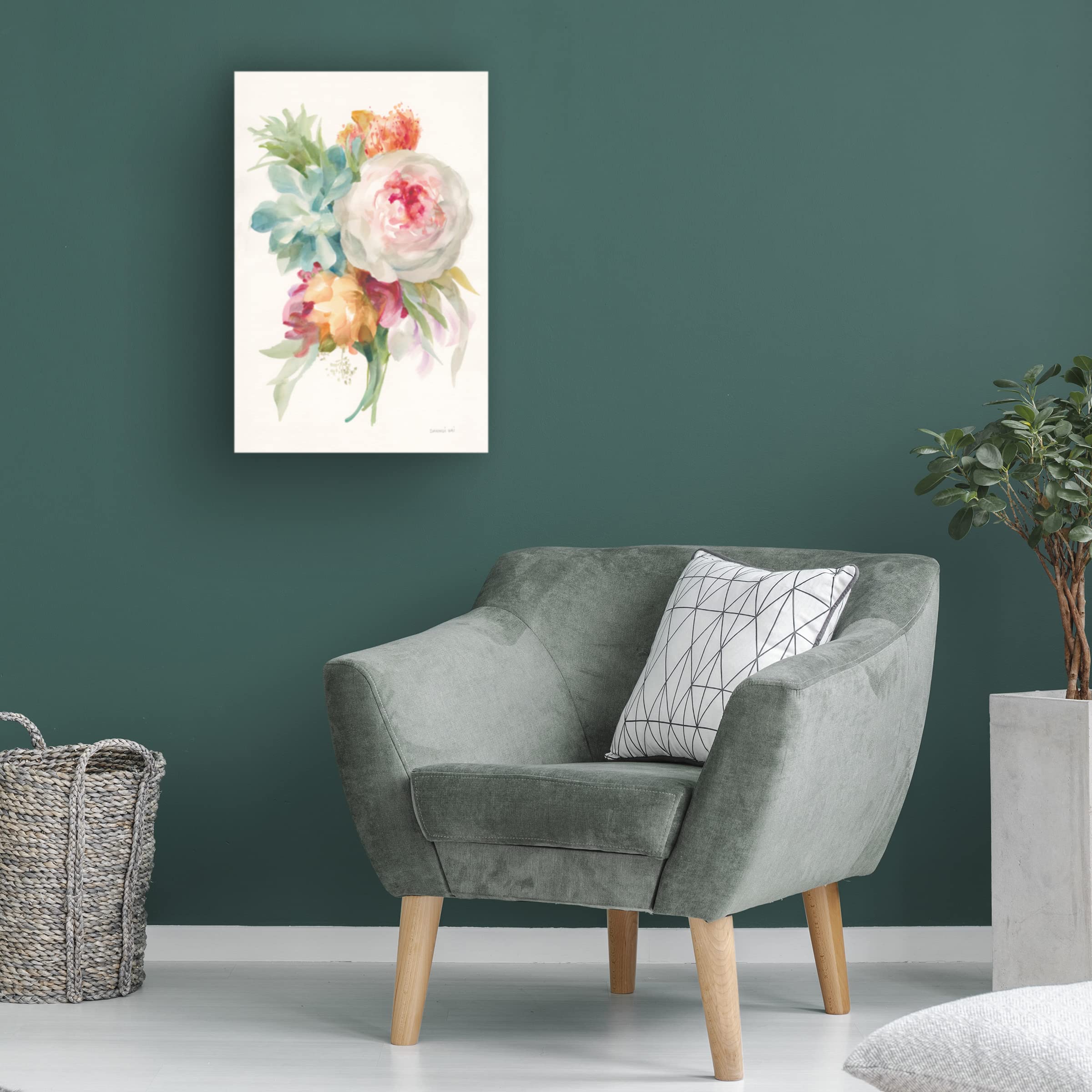 Michael Mullan Floral World Pink Canvas Art Print - 16x24 Inches Framed Wall Decor for Living Room, Bedroom & Office | Trademark Fine Art Collection