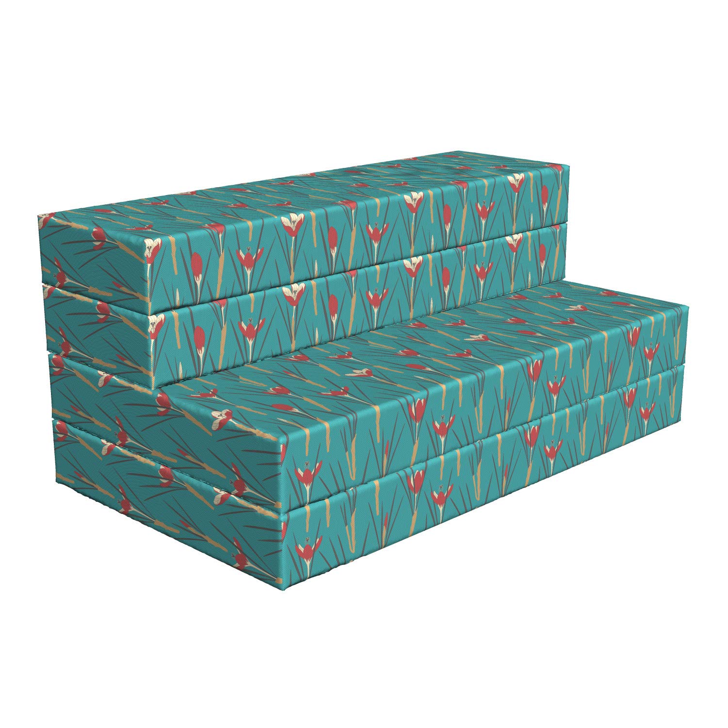Ambesonne Floral Foldable Mattress - Simplistic Crocuses Design, 78.7