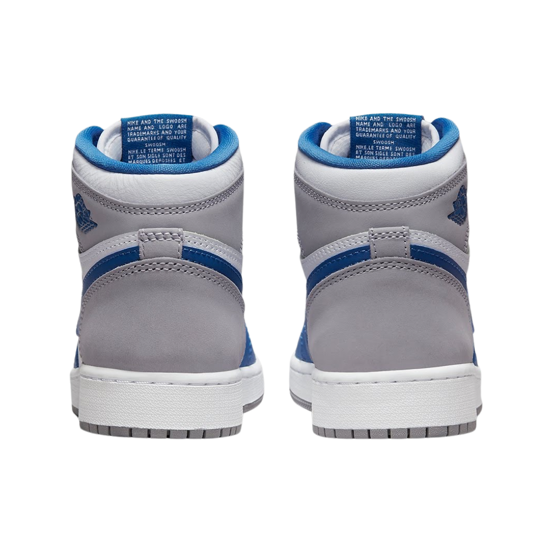 Air Jordan 1 High OG Retro GS Sneakers - True Blue, White & Cement Grey Colorway | Basketball Shoes for Women & Girls | Perfect for Streetwear, Gym & Casual Outfits