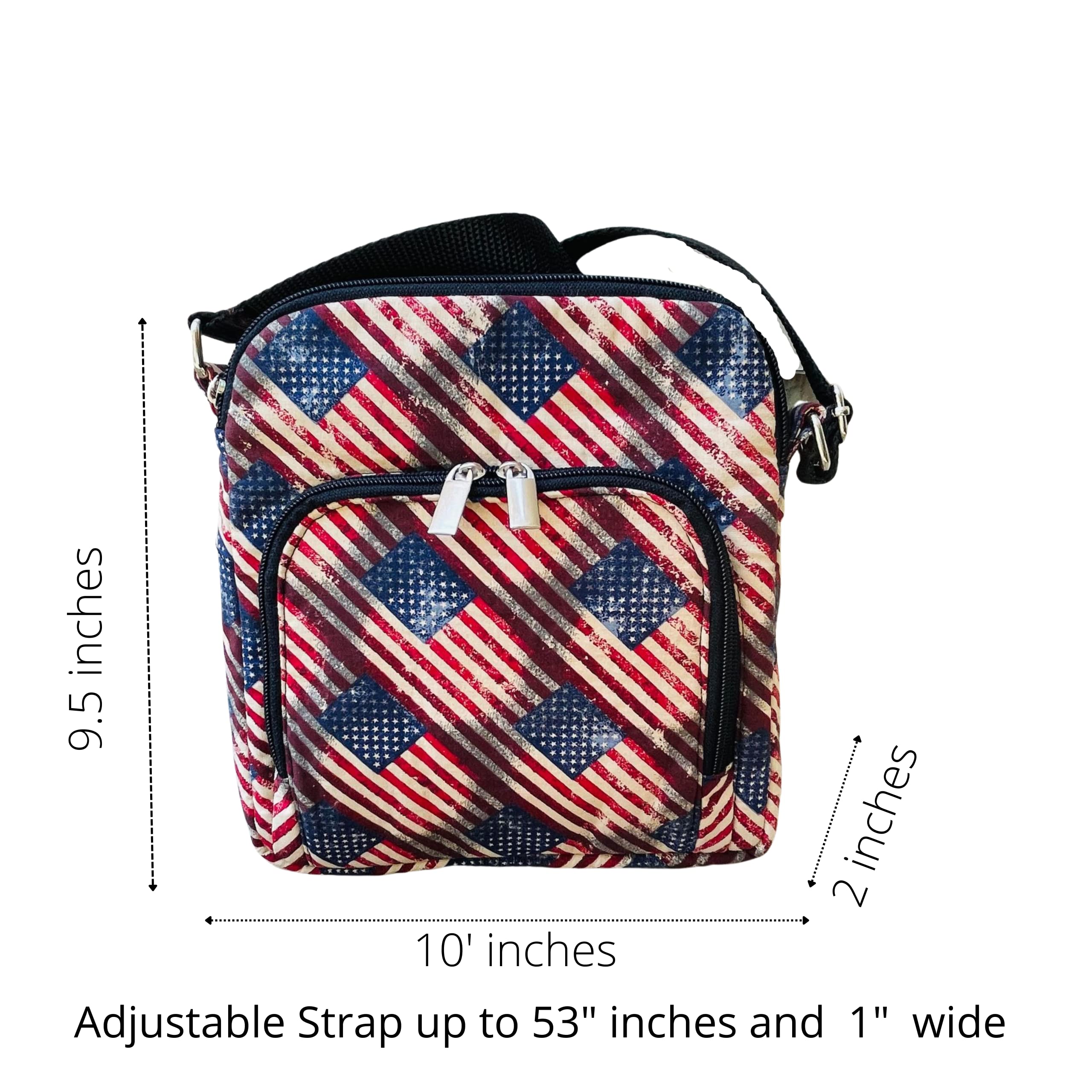 USA Patriotic Crossbody Bag - American Flag Stars & Stripes Canvas Sling Purse for Women - 4th of July Accessories - Old Glory Phone Bag - Perfect for Independence Day Celebrations, Concerts & Patriotic Events