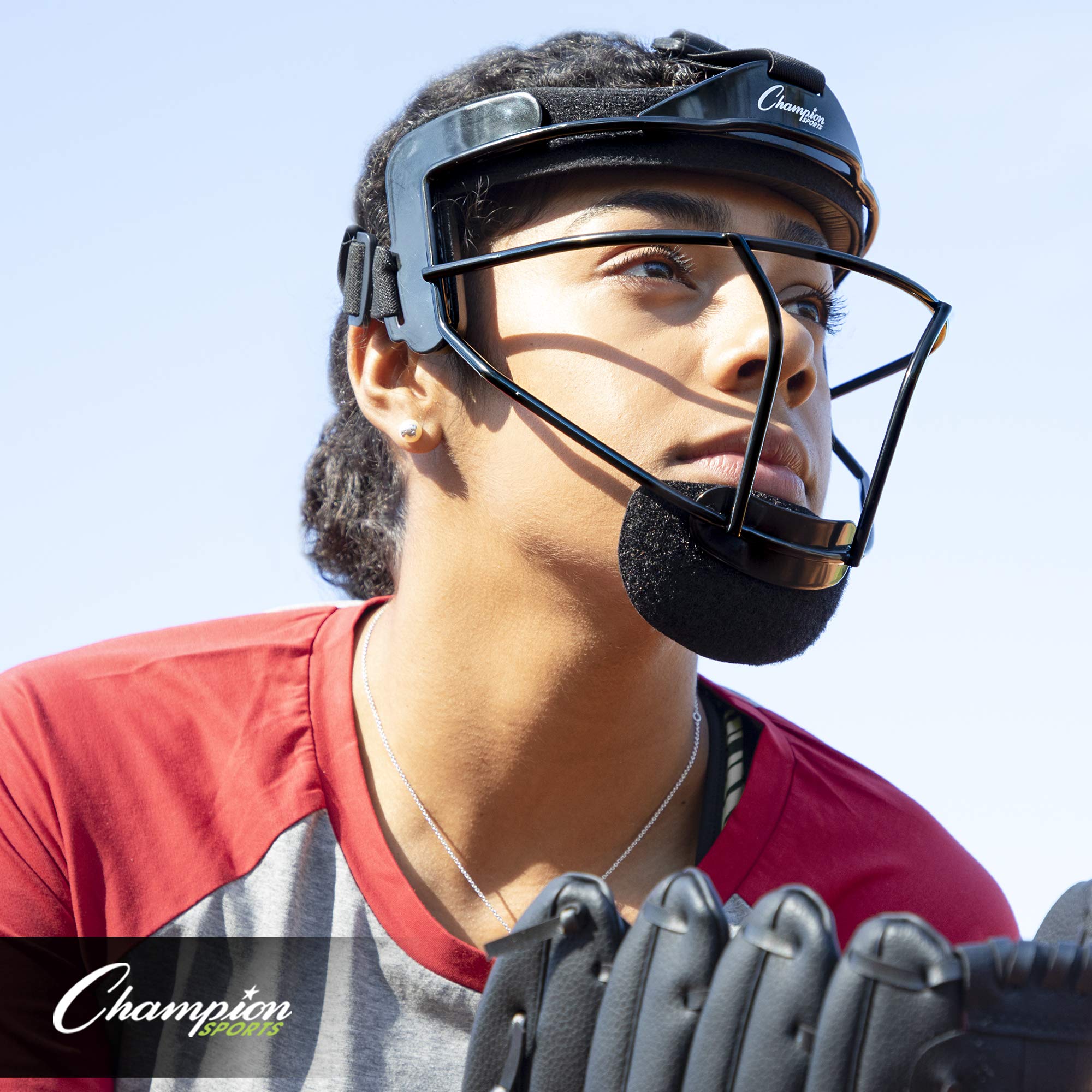 Champion Sports Steel Softball Face Mask for Adults - Durable Baseball Fielders Mask & Head Guard - Premium Protective Gear for Indoor/Outdoor Games - Ideal for Softball, Baseball & Training Practice