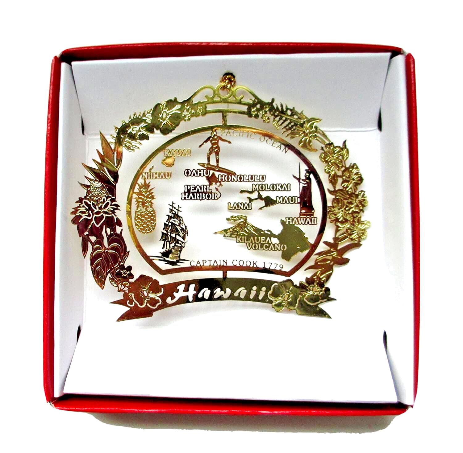 Hawaiian Christmas Ornament - Handmade Island Travel Souvenir & Holiday Gift for Tree Decor, Home Decor, and Hawaiian Vacation Memories