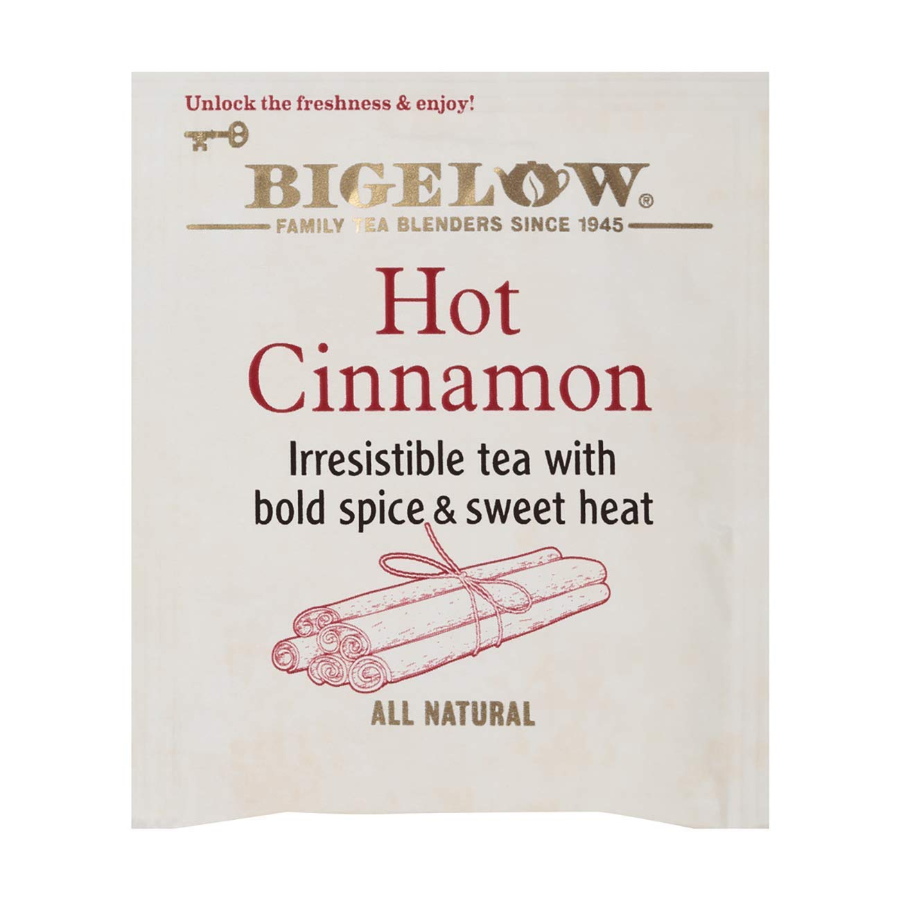 Bigelow Hot Cinnamon Tea Bags - 20 Count - Spicy Cinnamon Flavor - Perfect for Cold Weather & Relaxation