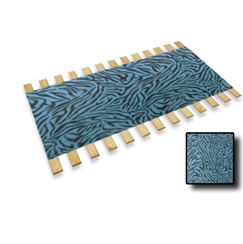 Custom Full Size Bed Slats with Neon Blue Zebra Print Faux Fur Fabric - Support for Box Spring & Mattress - Perfect for Bed Frame Reinforcement and Mattress Protection