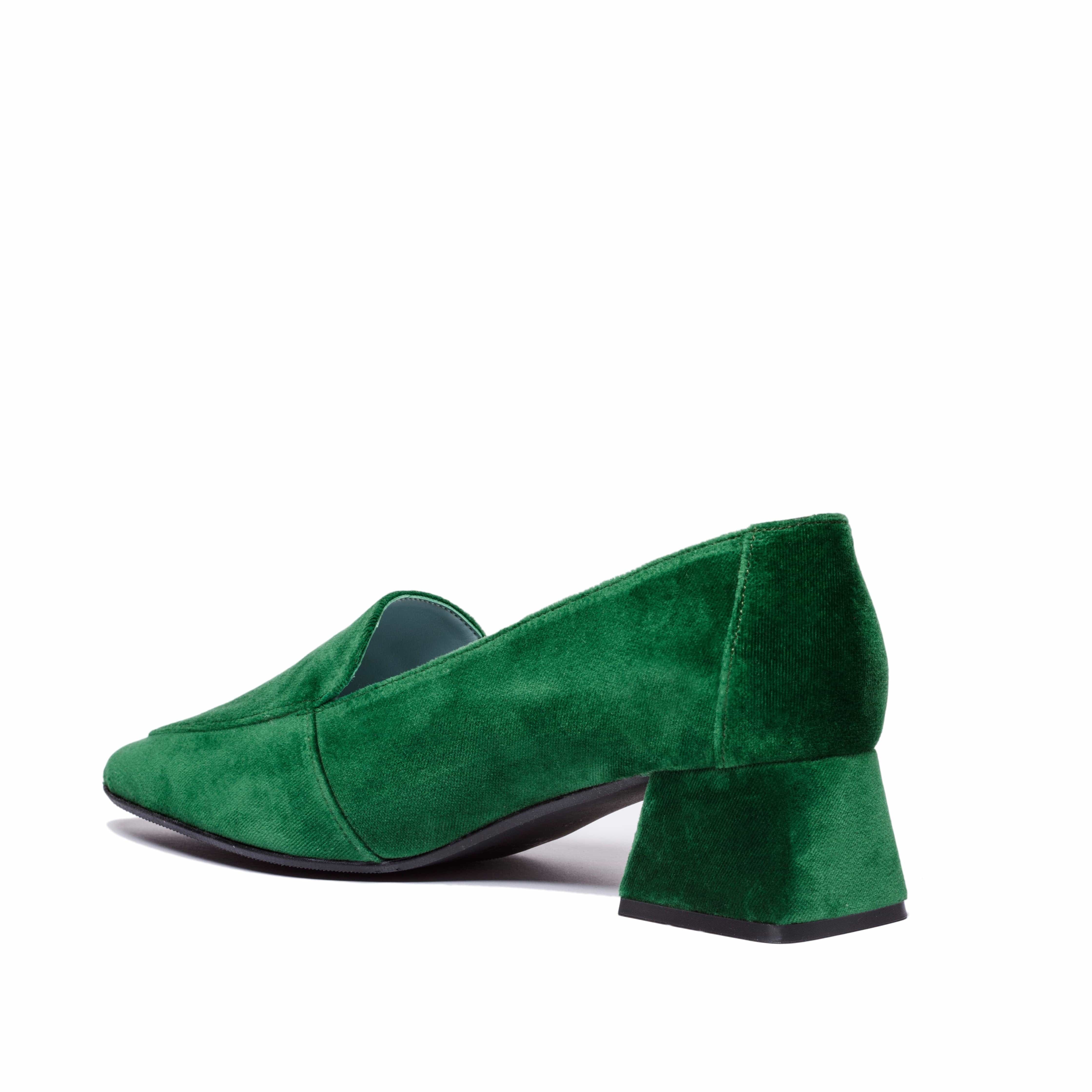 Vegan Velvet Moccasin Loafers for Women - Soft Slip-On Comfort Shoes in Green | Perfect for Casual Wear, Office & Home Slippers