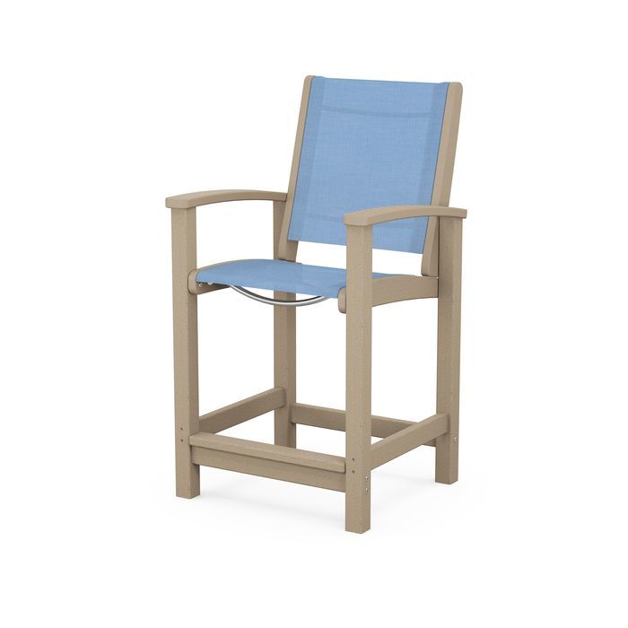POLYWOOD Coastal Counter Chair - Durable Outdoor Bar Stool for Patio, Deck & Poolside - Weather-Resistant & Low Maintenance