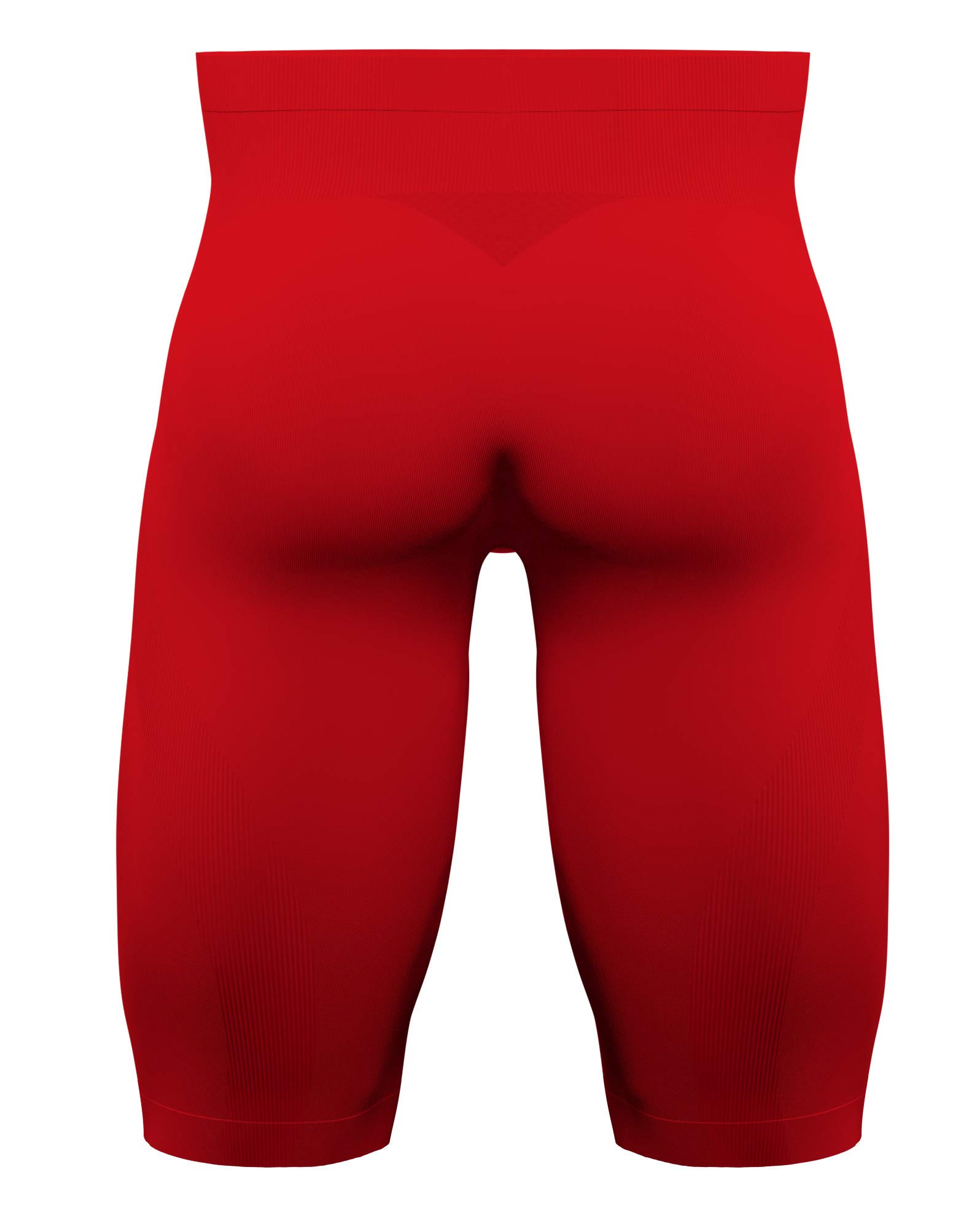 Knap'man Zoned Compression Shorts for Men - Moisture Wicking & Muscle Support - 45% Red - Ideal for Running, Gym Workouts & Sports Recovery