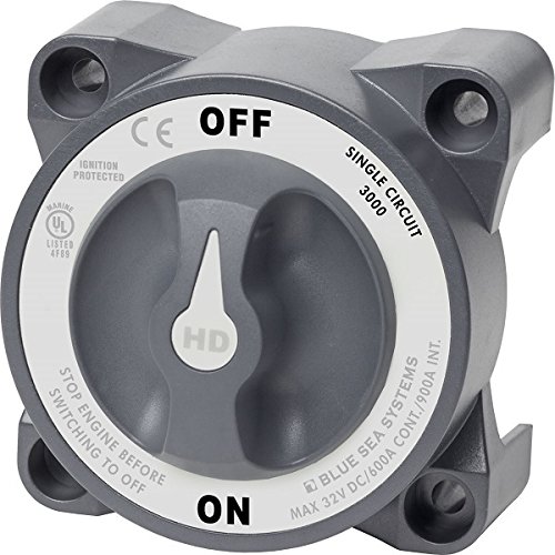 AMRB-3000 Blue Sea Battery Switch HD Series - Heavy Duty Single Circuit ON-OFF Battery Disconnect for Marine, RV & Off-Grid Power Systems