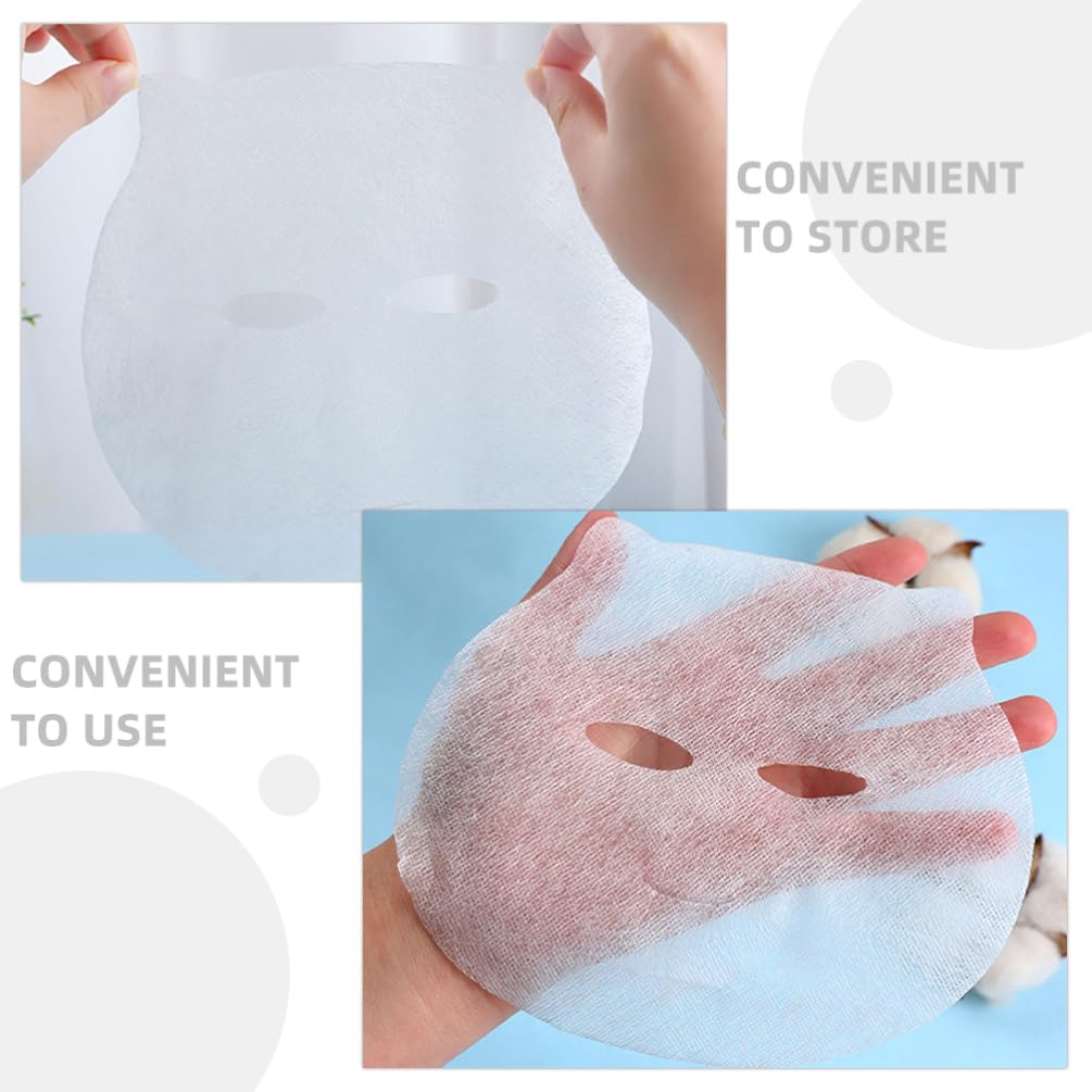 FRCOLOR 50 Pcs Non-Woven DIY Facial Mask Sheets for Skin Care - 15.5cm x 14cm Cosmetic Face Masks - Perfect for Hydration, Brightening & Anti-Aging at Home Spa