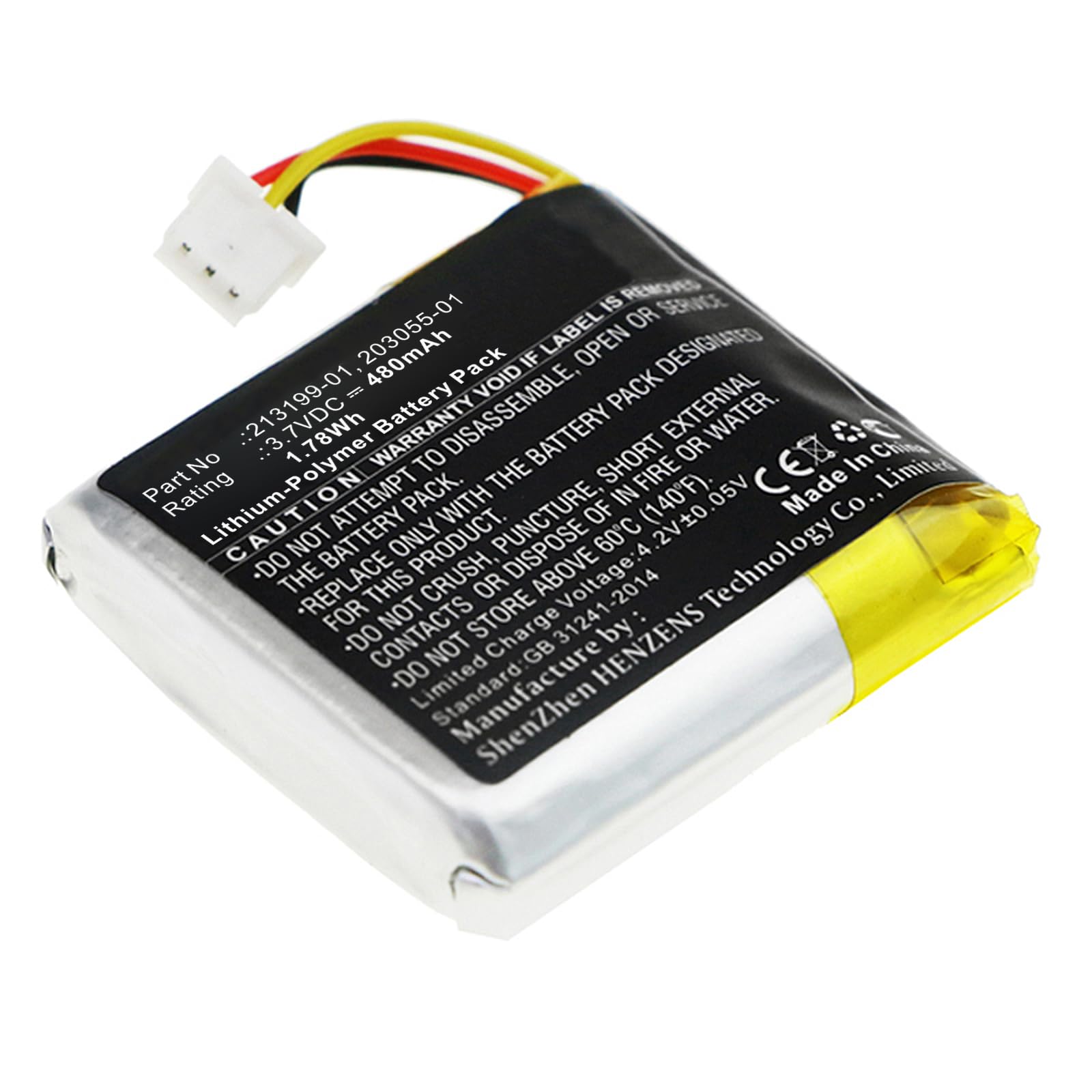 Synergy Digital Wireless Headset Replacement Battery - 3.7V Li-Polymer 480mAh Compatible with 203035-01 Model | Perfect for Office Calls, Remote Work & Customer Service Headsets