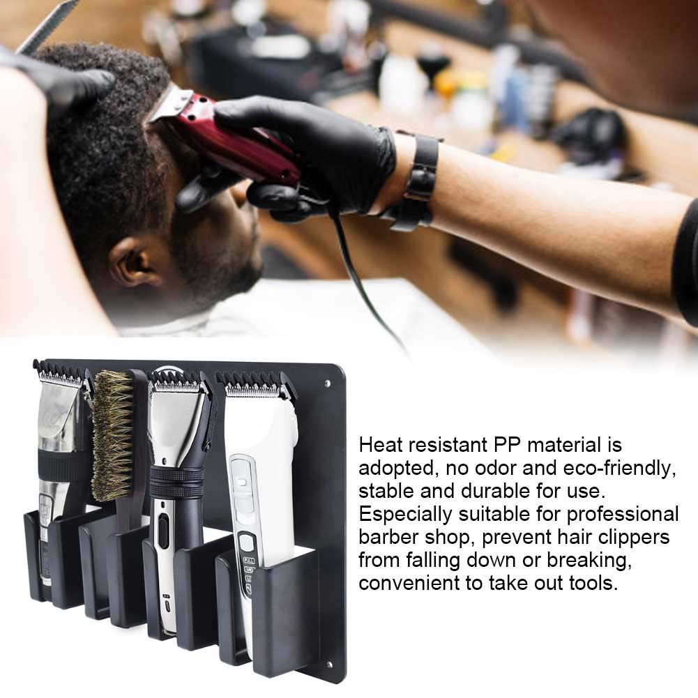 Professional Wall Mounted Hair Clipper Holder - Multifunctional Electric Clipper Storage Stand with Brush Holder for Barber & Hairdresser | Salon Organization & Home Grooming Solution
