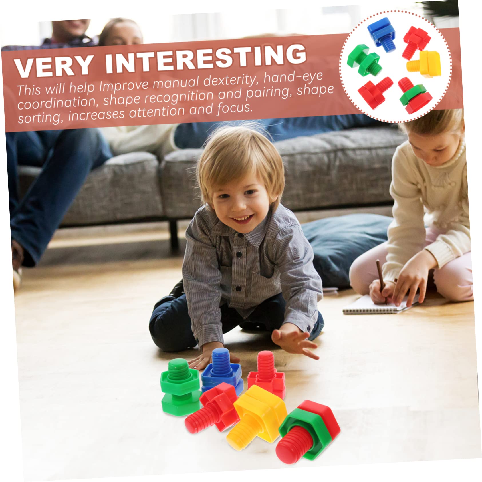 African Grey Parrot Toys - 6pcs Puzzle & Matching Game for Small Birds - Play & Learn