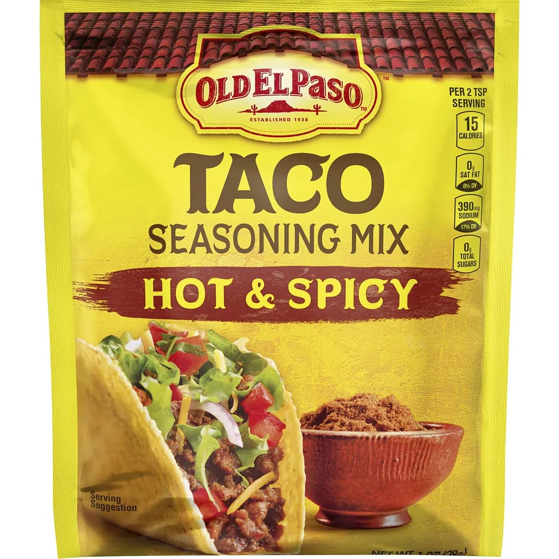 Old El Paso Hot & Spicy Taco Seasoning Mix - 6 Pack (1 oz Each) | Authentic Mexican Flavor for Tacos, Burritos & Fajitas | Perfect for Family Dinners & Taco Tuesdays
