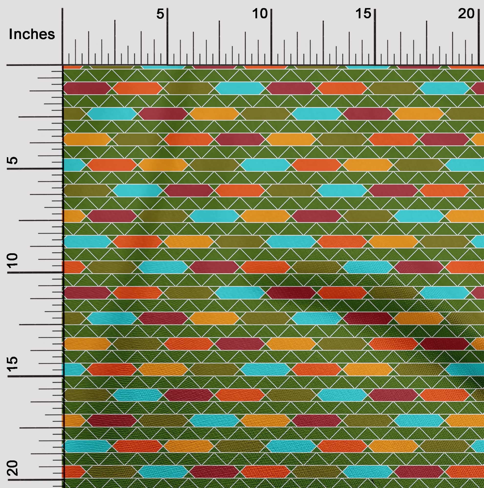 oneOone Cotton Jersey Forest Green Geometric Print Fabric by The Yard - 58 Inch Wide for DIY Clothing, Quilting & Home Decor Sewing Projects | Soft, Durable & Easy to Sew